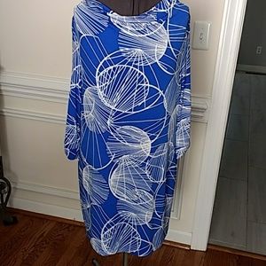 Banana Republic XL Blue & White Pattern Dress